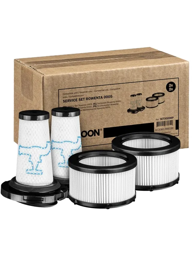 SQOON Filterset geschikt voor Rowenta X-Force Flex 9.60 Series - Gelijk aan model: ZR009010 & ZR009012 - Vervangt pre- en post-motorfilters - Voor optimale stofzuigerprestaties Zwart