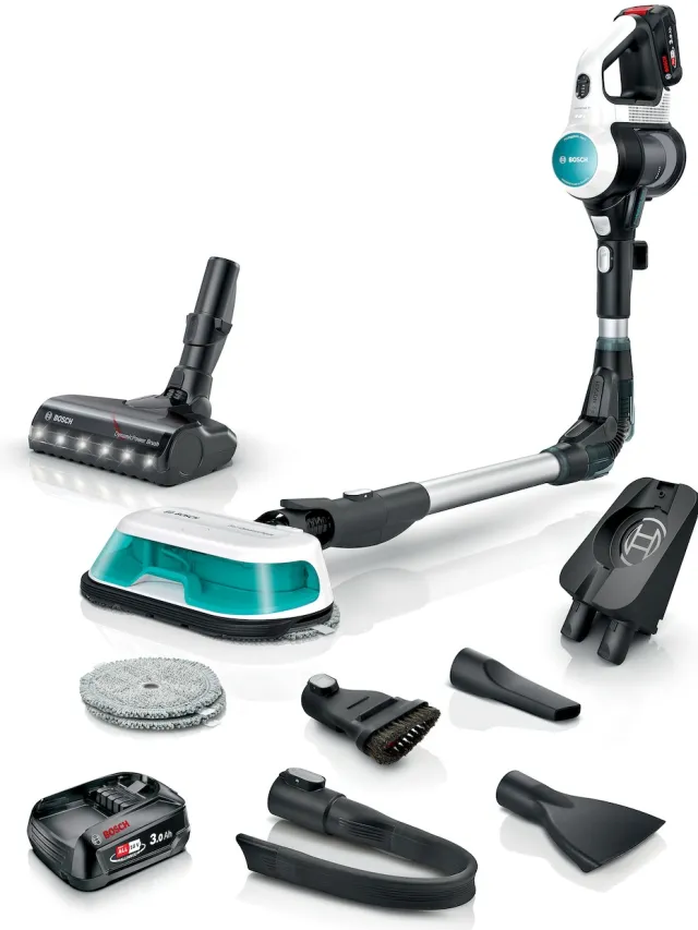 Bosch Unlimited 7 BCS712HYG5 steelstofzuiger met dweilfunctie wit