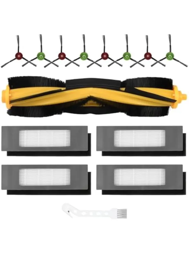 PromoHome 14 stuks accessoires voor Ecovacs Deebot N8 / N8+ / N8 Pro / N8 Pro+ / T9 / T9+ / N10+, OZMO 950/920 / T8 / T8+ / T8 AIVI / T8 AIVI+ / T8 MAX, 1 hoofdborstel, 4 filters, 8 zijborstels Zwart