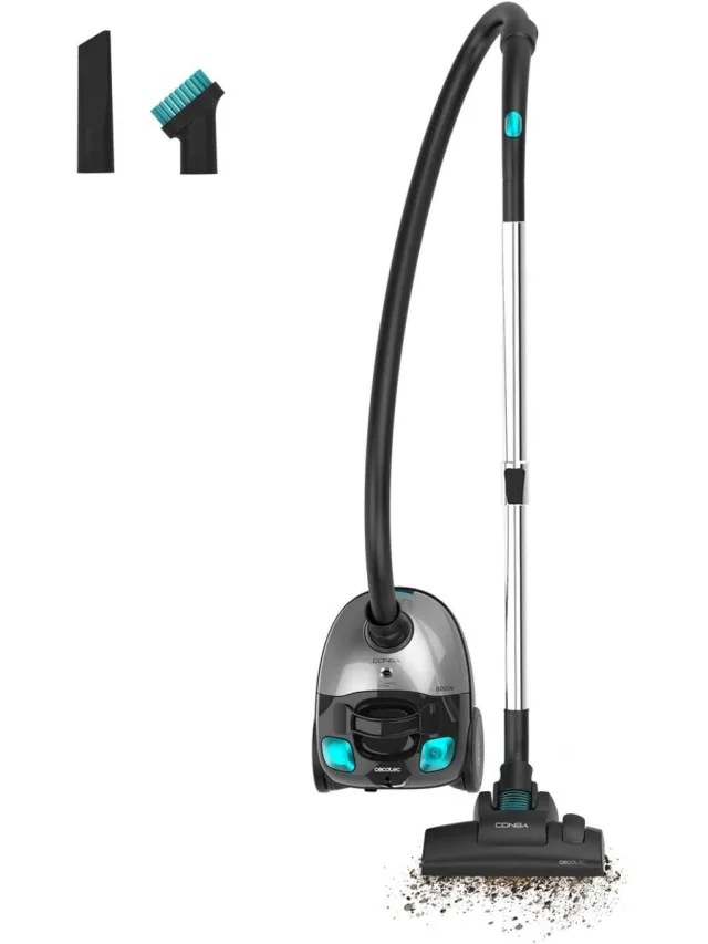 Cecotec Stofzuiger met zak Conga Powerbag 2000 Compact Plus 800W 2L zwart wielen Zwart;Grijs