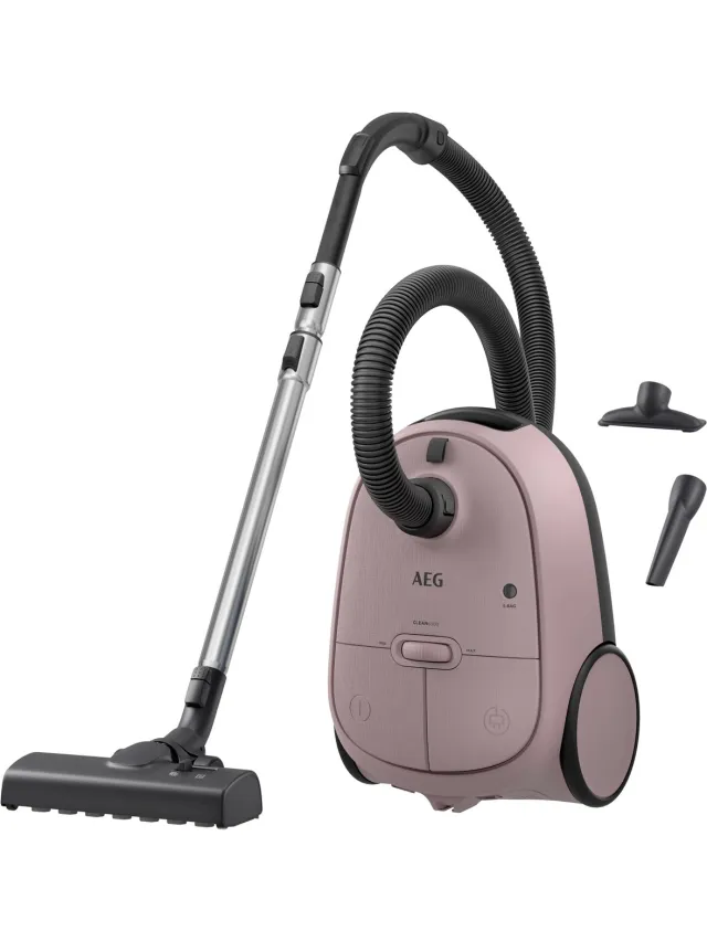 AEG AB61C1WP CLEAN 6000 - Stofzuiger met zak - Roze - Hepa filtratie - Vacuum cleaner - Alle vloertypen - 750 watt - Lang snoer 12m bereik - Compact design - 2 extra accessoires