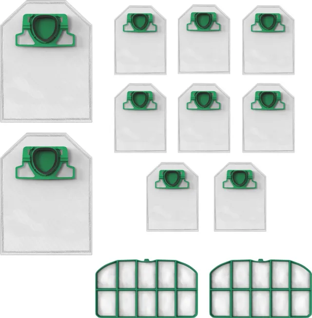 Phonillico Accessoirepakket voor Vorwerk Kobold VK200 - Stofzuigerzak Vervanging FP200 [Set 10] Motorfilter Vervanging FL-M200 [Set 2] Wit