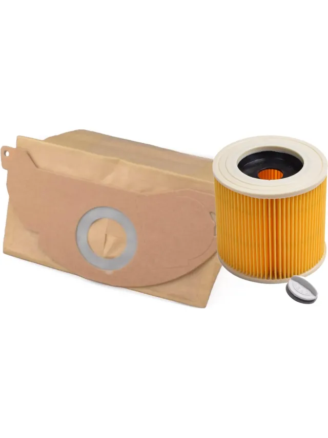 Covako Geschikt voor KARCHER. VOORDEELPAK 10 stuks. Stofzuigerzakken en Luchtafvoerfilter, Stofklasse L voor MV2, WD2, WD2200, WD2210, WD2240, WD2250, A2003, A2004, A2014, A2024, A2054, A2064, A2074, A2322, Papier. COVAKO Merk