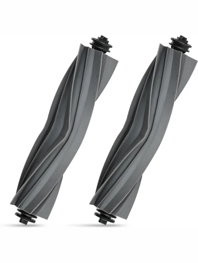 Gescht voor Dreame (Merkloos) 2 stuks hoofdborstel accessoires Gescht voor Dreame X40 Ultra / L10s Ultra / L40 Ultra / L10s Ultra Gen 2 / L10s Pro Ultra Heat / D10 Plus Gen 2 stofzuigerrobots, rubberen borstel vervangstukken Grijs