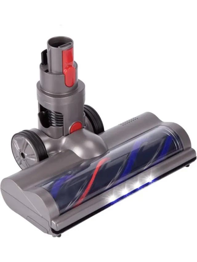 Kenvor Gemotoriseerde roterende Borstel - Compatible met Dyson V7 V8 V10 V11 V15 - Turboborstel Zuigmond Elektrisch Mondstuk - Directe aandrijving - Vloerborstel met 4 LED-lampen voor tapijten en harde vloeren Grijs