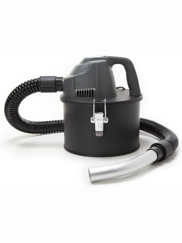 Perel Mini-aszuiger, haardzuiger, stofzuiger voor as, open haard, barbecue, droogzuiger met flexibele slang 0.3 m, HEPA-filter, zuigfunctie, zonder zak, 600 W, 4 zwart