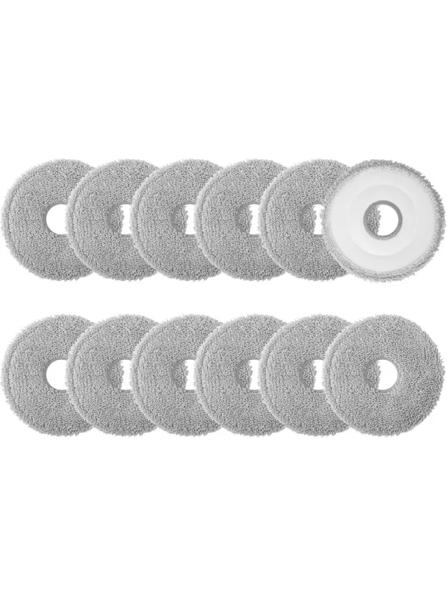GelldG Vervangende poetsdoeken - 12 stuks - Geschikt voor Dreame L10 / L10s Ultra / L20 Ultra Complete / L40 / L50 / X30 / X40 / X50 robotstofzuigers en Xiaomi X20 Pro/Max - Wasbare en herbruikbare microvezel poetsdoeken Grijs