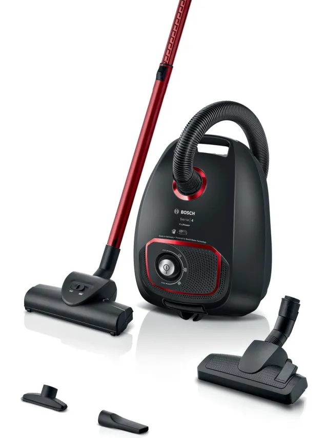 Bosch ProPower BGB41POW1 Serie 4 - Stofzuiger met zak - 11 mtr bereik - Vacuum cleaner - HEPA 13 - Zwart/Rood