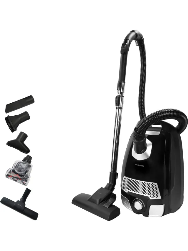 Inventum ST309ZZA Stofzuiger met zak - 3L - HEPA 14 - 4 zwenkwielen - Dierenharenborstel - Zwart