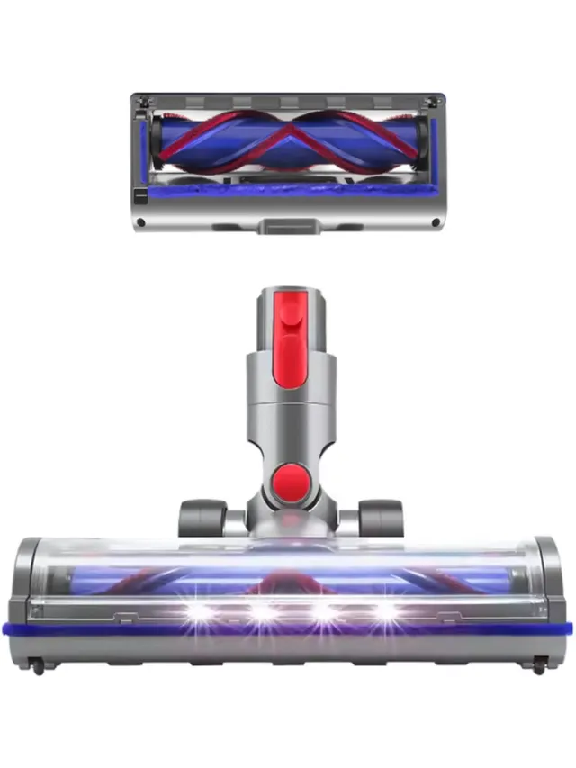 Luxuriq Stofzuigermond - Geschikt voor Dyson steelstofzuiger - Dyson V15 - V11 - V10 - V8 - V7 - Led - Universele Stofzuigermond - Wasbare borstel - Harde Borstel Zuigmond harde vloer