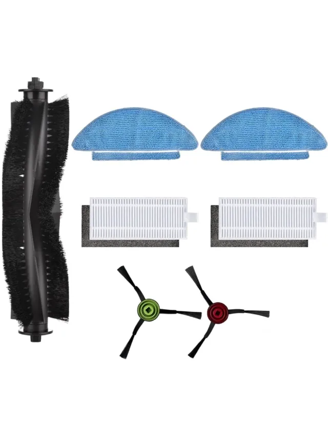 Wclavion Stofzuiger accessoireset - Geschikt voor LaResar L6 Nex, met 2 zijborstels, 2 filters, 2 dweildoeken en 1 centrale borstel