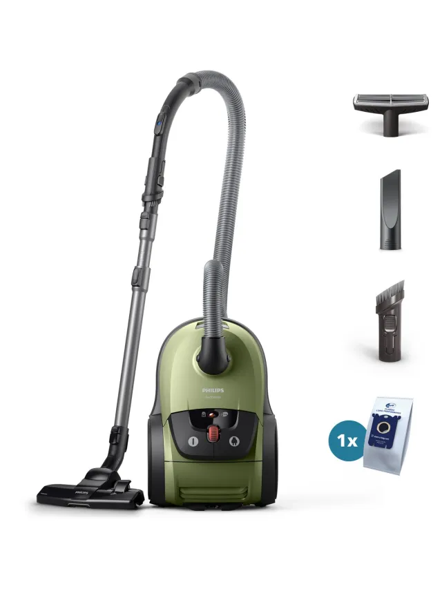 Philips 8000-serie - 900W - Krachtigste Stofzuiger met Zak - 99,9% Stofopname - HEPA-Filter - 12 m bereik - Gemaakt in de EU - Groen - XD8121/10