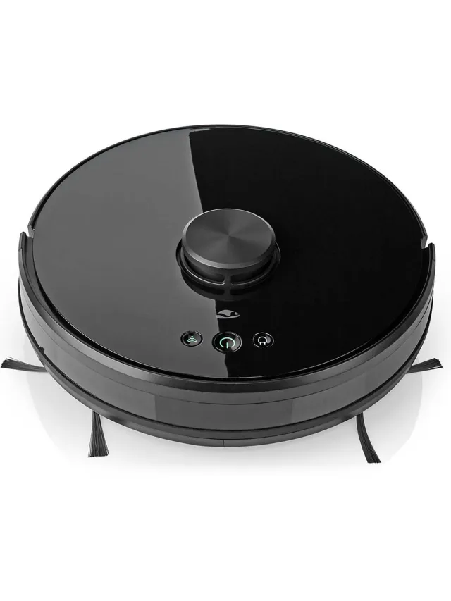 Nedis SmartLife Robotstofzuiger - Navigatiemethode: Laser navigatie - Wi-Fi - Capaciteit opvangreservoir: 0.6 l - Automatisch opladen - Maximale gebruiksduur: 2 uur - Zwart - Android / IOS