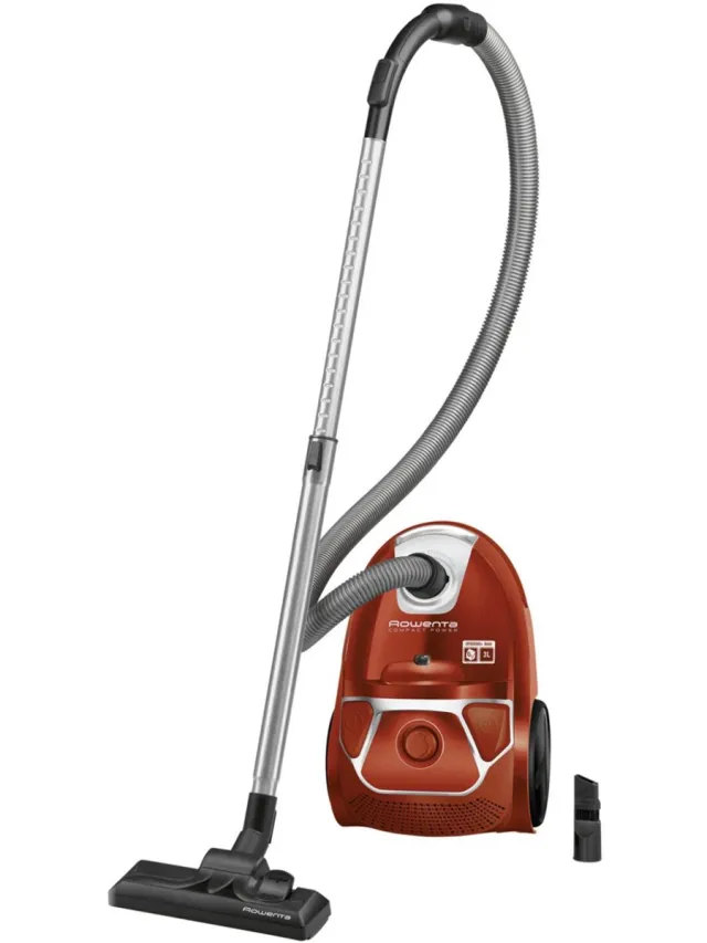Rowenta RO3923 Hygiene+ - Stofzuiger met Zak - Compact - Geschikt voor Allergieën - Stille Prestaties Rood