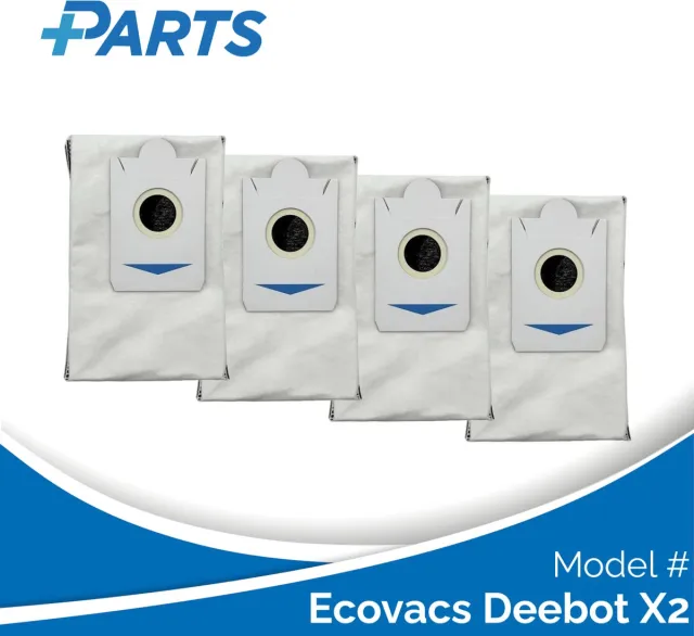 Plus.Parts Ecovacs Deebot X2 Stofzakken (4 Stuks, Plus.Parts® alternatief voor DDB030025) Overig