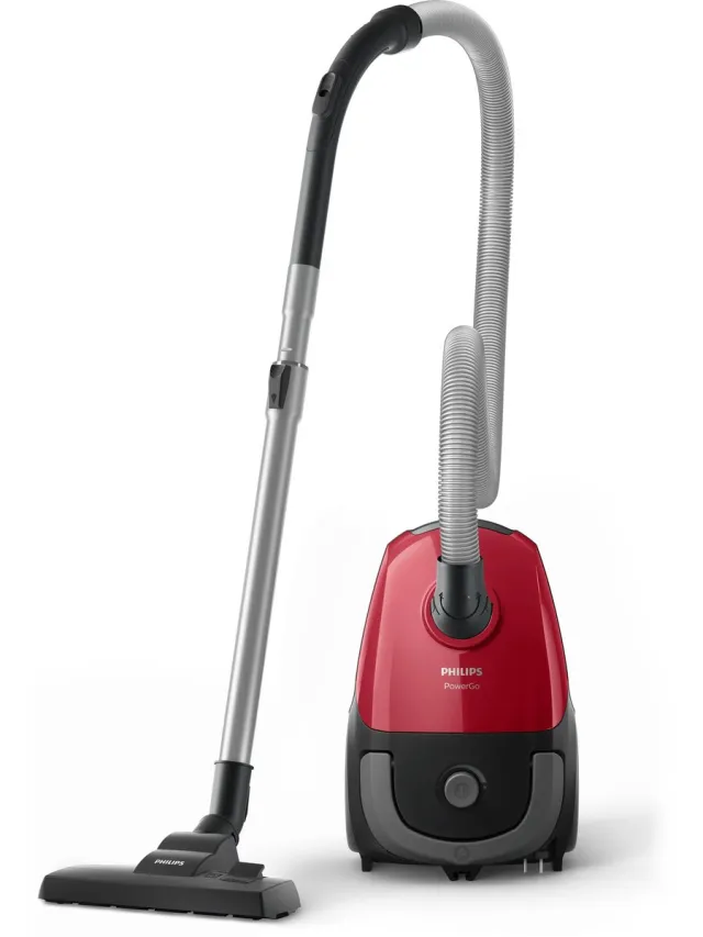 Philips PowerGo 2000 Series FC8243/09 - Stofzuiger met Zak - Zwart / Rood - + 2 Extra Mondstukken Sporty red