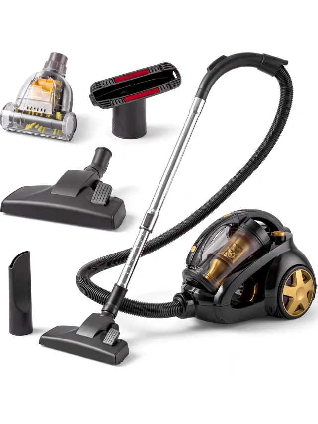 AG AG3100 Stofzuiger Zonder Zak - Stofzuigers - Vacuum Cleaner Zakloos - 8.5 Meter - 900W - Sterke Zuigkracht - HEPA Filter - Compact, Licht & Krachtig - Gemakkelijk Schoon Te Maken - Gold Edition