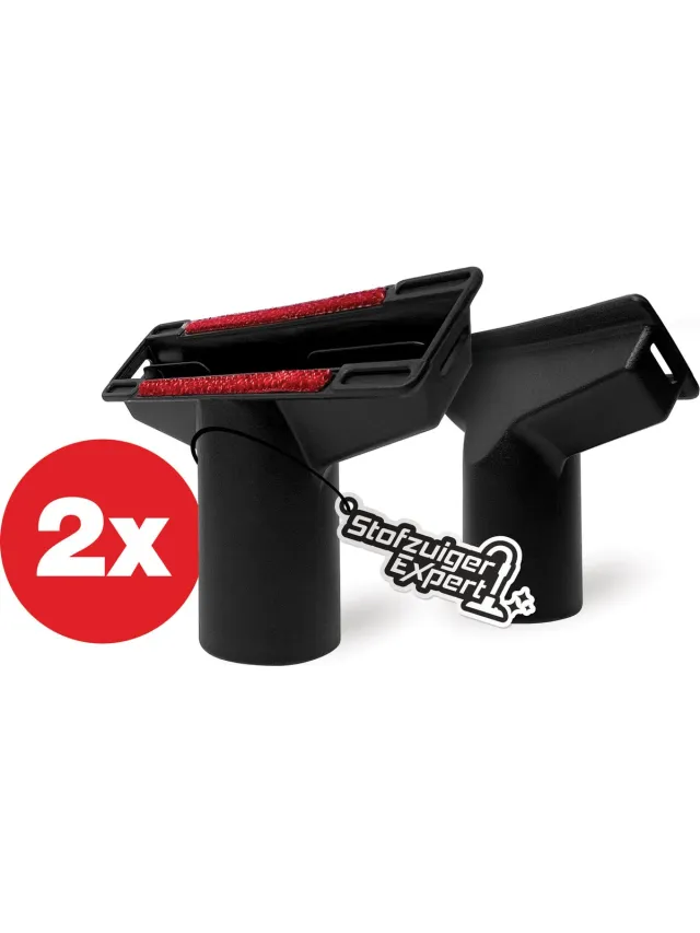 Stofzuiger Expert 2x Meubelzuigmond geschikt voor Miele stofzuigers - Vervangend Hulpstuk 35mm - Opbergen Onder Accessoires Klep Zwart