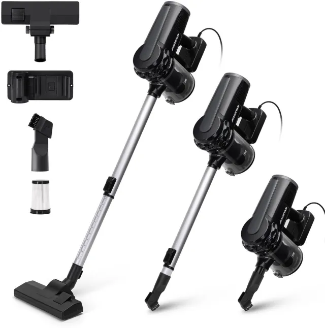 Aigostar Titan - Steelstofzuiger - Stofzuiger zonder Zak - 6M Snoer - 16kPa Krachtige Zuigkracht - 600W - 1 L Stofbak - Geschikt voor Dierenharen - Zwart