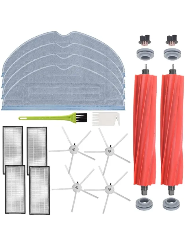 GelldG Zijborstel - Rolborstelaccessoire - Reinigingsaccessoires - Geschikt voor Roborock S7, T7S en T7Splus robotstofzuigers - 15-in-1 reserveonderdelenset rood