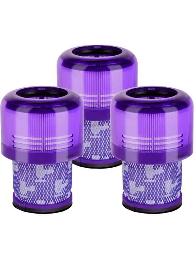 Zedar HEPA-filter - 3 stuks - Geschikt voor Dyson V11, SV14 en V15 steelstofzuigers Paars