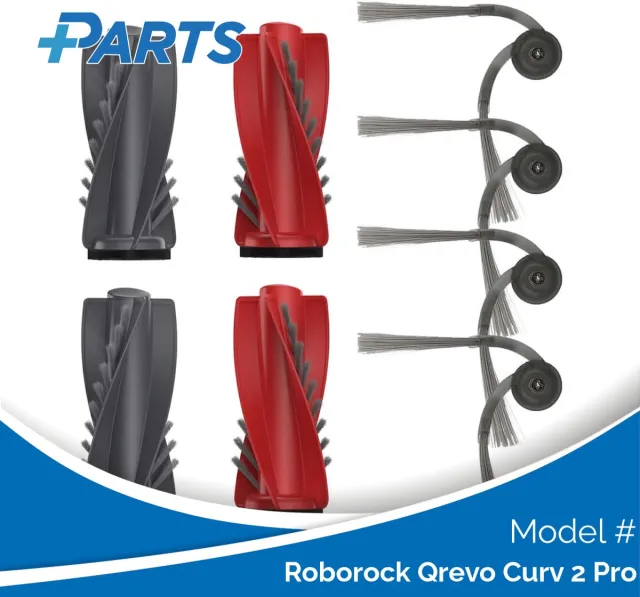 Plus.Parts Roborock Qrevo Curv 2 Pro Borstels (6 Stuks, Plus.Parts® alternatief voor 8.02.0363) Overig