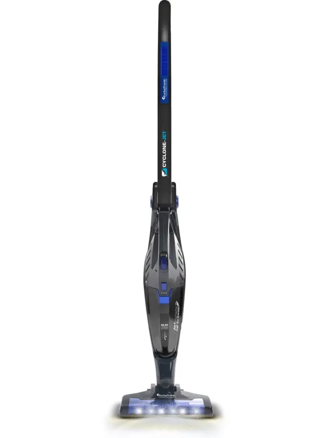 TurboTronic TT-FG6 2-in-1 Steelstofzuiger Draadloos - zonder zak op accu - met flexibele arm - ingebouwde kruimeldief - Zwart/Blauw