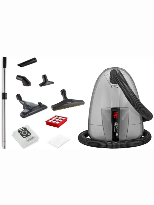 Nilfisk Select – Energiezuinige stofzuiger met zak, 650 W motor, HEPA 13-filter, stille werking, modern design, complete accessoireset en 10 jaar garantie Dark Grey