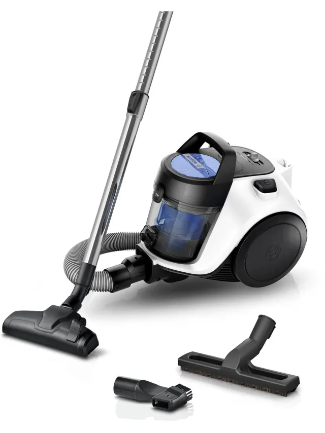 Bosch Serie 2 BGS05WH2H stofzuiger 1,5 l Cilinderstofzuiger Droog 700 W Zakloos Zwart;Blauw;Wit