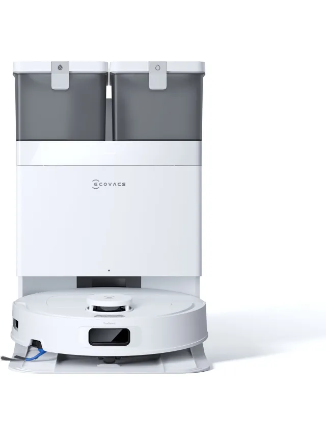 Ecovacs DEEBOT T30C Gen 2 - Stofzuig en dweilrobot (Wit) - 25.000 Pa zuigkracht- Zelfreinigende Robotstofzuiger met Warmwater – Dweilsysteem - Automatisch Leegstation - Geschikt voor dierenharen
