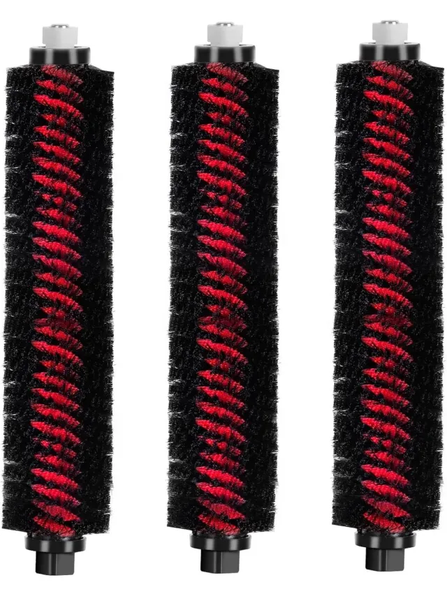 Geschikt voor Roborock (Merkloos) (3 stuks) Hoge snelheid reinigingsborstel Geschikt voor Roborock S8 Pro Ultra, S7 Maxv Ultra, S7 Pro Ultra Robotstofzuiger, borstel voor dweilwassen en dock Zelfreinigend Afneembaar Wasbaar Rood