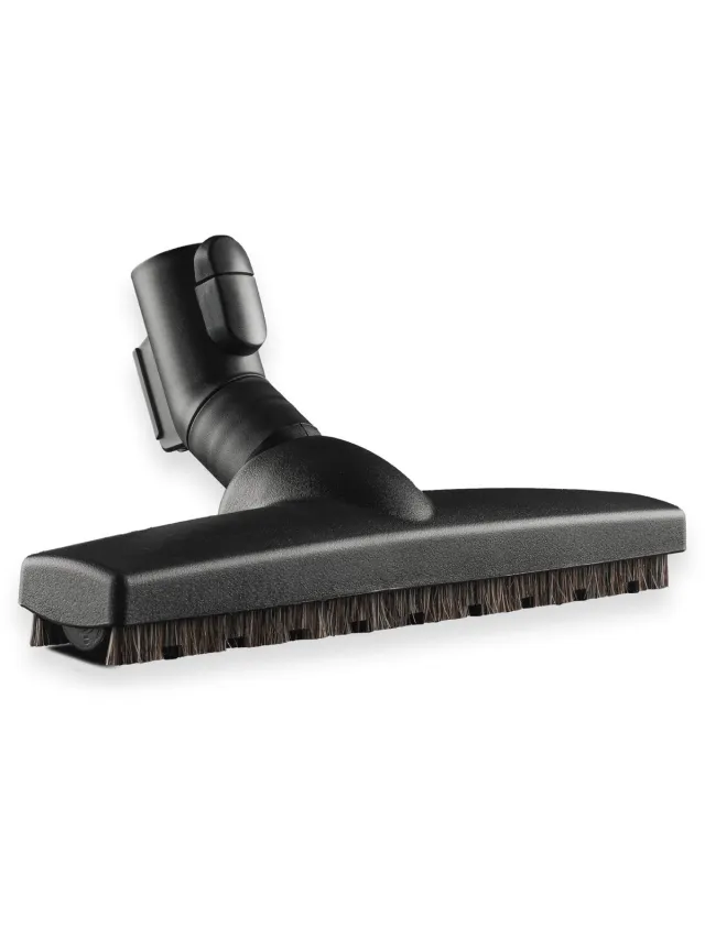 SQOON Parketborstel natuurhaar – Geschikt voor alle Miele types o.a. C1, C2, C3 series en meer + kliksluiting en parkeerstand houder - 35mm zwart