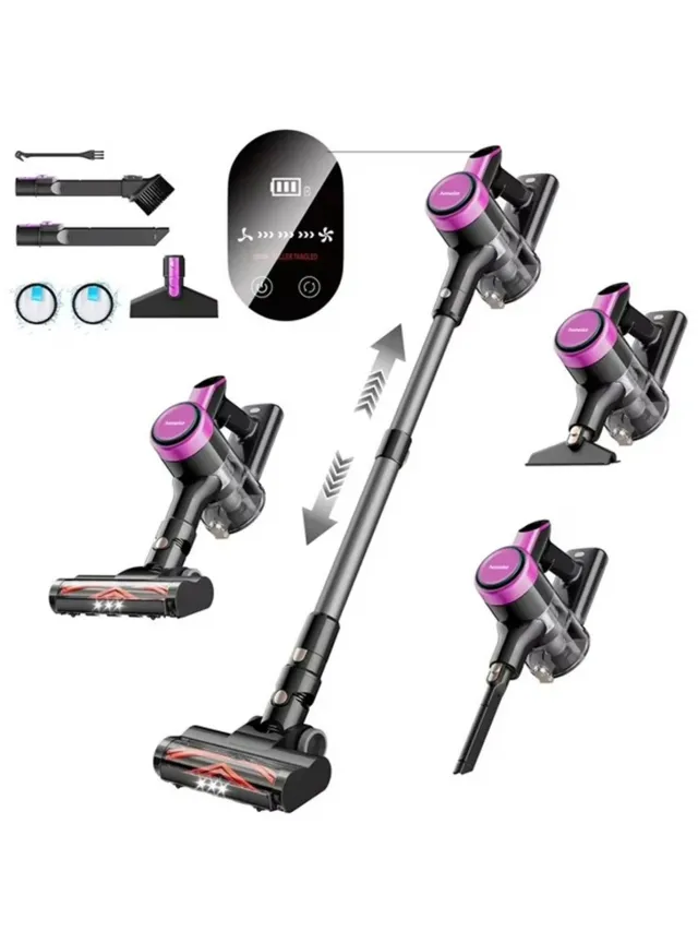 Innovastore Draadloze Steelstofzuiger - Stofzuiger - Steelstofzuiger - Accu - Zuigvacuüm - Draadloos - Kruimeldief - 300W - Zwart