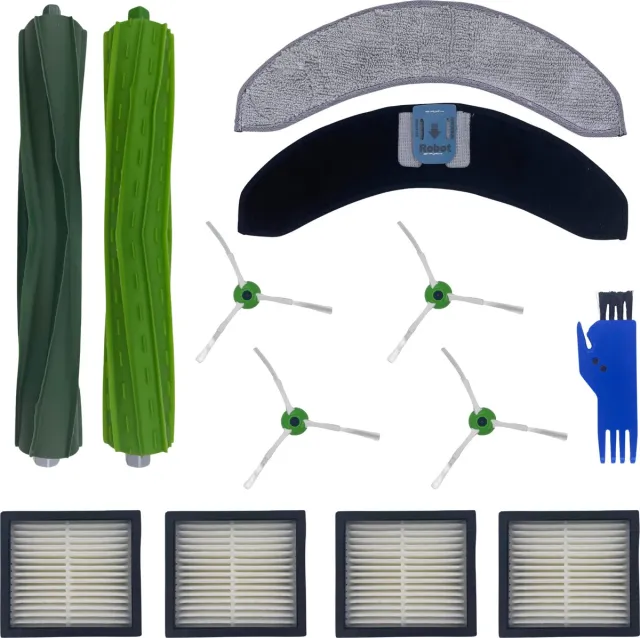 Phonillico Accessoirespakket voor iRobot Roomba Combo J7 PLUS / Combo J9 PLUS - Filter/Dweil/Zijborstel/Afzuigrol Blauw