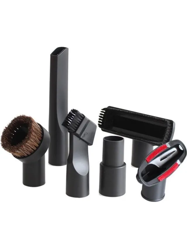 Daity 6-delig stofzuiger hulpstukken set - geschikt voor Miele - Philips - AEG - Karcher - Bosch - Numatic - Nilfisk - meubelborstel - spleetzuigmond - stofzuigermond - stofzuigermondstuk - stofzuigervoet - borstel - universeel zuigmond Veelkleurig