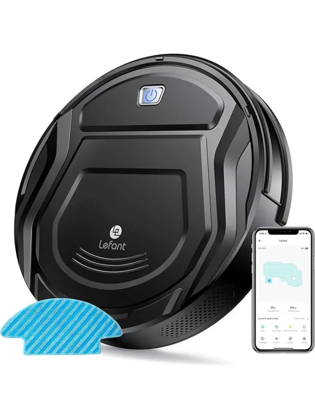 Lefant® Lefant - Robotstofzuiger Met Dweilfunctie - Robotstofzuiger Met Laadstation - Alexa Stem Besturing - Robotstofzuiger Huisdieren - Stille Schoonmaak - 6 Schoonmaak Standen Zwart