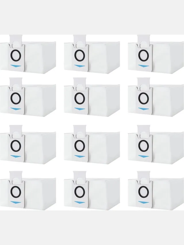 San Marque 12 stuks stofzakken accessoires, grote capaciteit stofzuigerzakken, reserveonderdelen, geschikt voor Ecovacs Deebot X1 Omni & X1 e Omni robot zuigstation