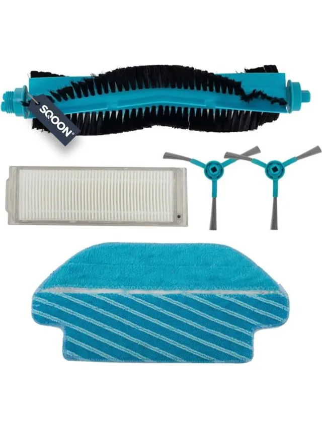 SQOON Onderhoudsset Geschikt voor Cecotec Conga 3290 / 3390 / 3490 / 3590 / 3690 / 3790 Serie – 5-delig Blauw
