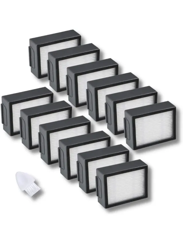 PromoHome Vervangingsfilters HEPA Filter 12-Pack voor Robotstofzuigers - Geschikt voor iRobot Roomba i-serie, e-serie en j-serie (NIET VOOR COMBO J7+ , J9+) Wit