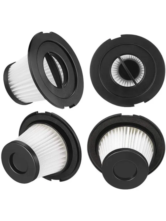BukkitBow Set van 4 HEPA Filter Geschikt voor H.Koenig UP600 & UP810 - Vervangingsonderdeel voor Draadloze Stofzuiger - Power Clean Accessoire - 4 Stuks Wit