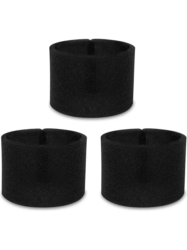 VONROC Schuimfilter set voor natzuigen – 3 stuks – Voor VC504AC & VC506AC Nat- en droogzuiger/alleszuiger Zwart