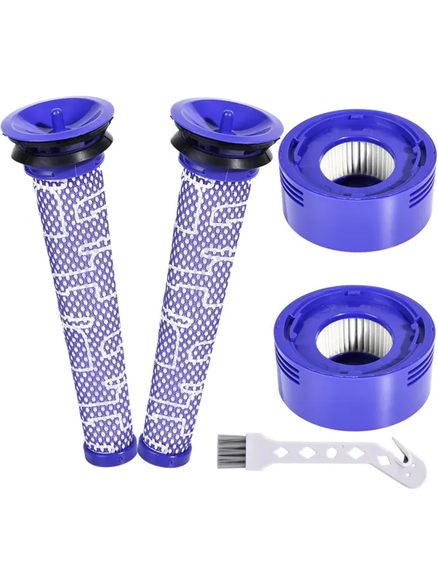 Pyreta Filters geschikt voor Dyson V6V7V8V10slimV11V12V15V16 - vervangende filters geschikt voor Dyson V7- en V8-stofzuigers – Inclusief 2 HEPA-filters (achterzijde) Multicouleur