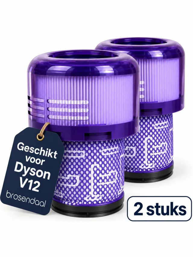 Brosendaal Filter geschikt voor Dyson V12 - Geschikt voor alle V12 modellen - SV20 | SV26 | SV30 | SV46 - Uitwasbaar en Herbruikbaar - 2 stuks