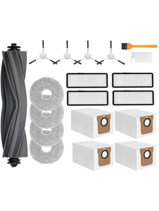 PolkaHome Complete Accessoireset geschikt voor Dreame L10s Ultra, L10 Ultra, L10s Pro, L10s Pro Gen 2, L10 Prime, L10 Pro & Xiaomi X10+, X20+... Hoofdborstel, Filters, Stofzakken, Zijborstels en Dweilpads. Onderdelen
