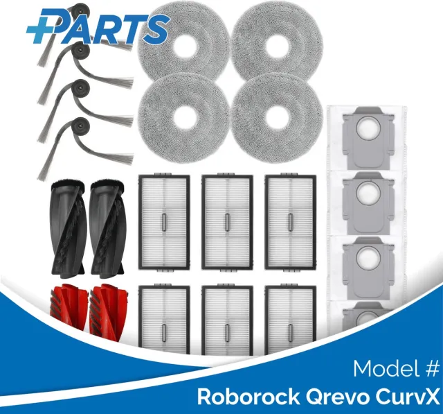 Plus.Parts Roborock Qrevo CurvX Onderhoudsset (Plus.Parts® alternatief voor 8.02.0388) Overig