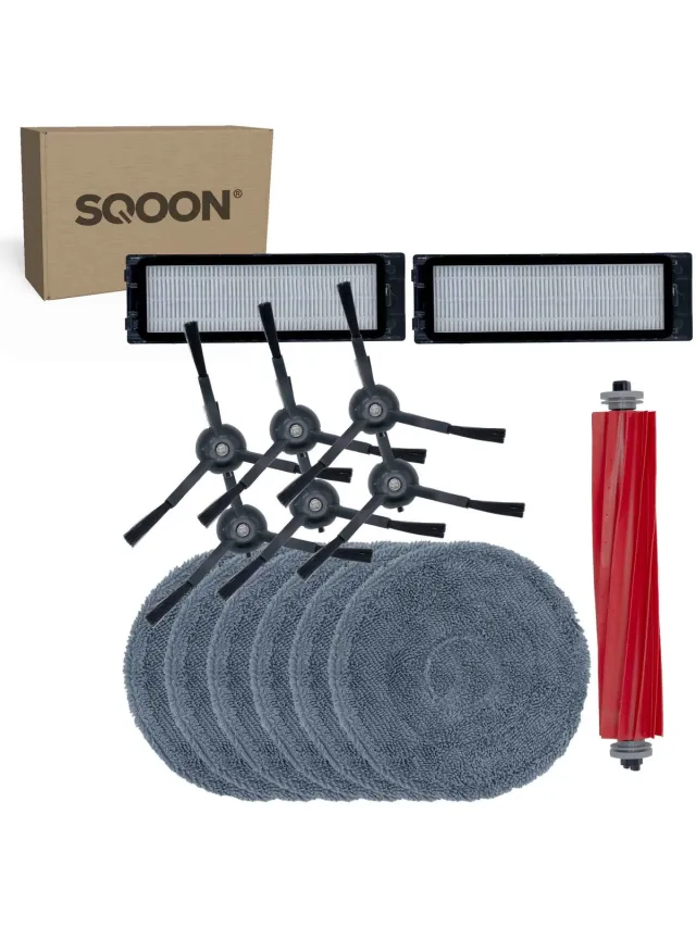 SQOON vervangingsset geschikt voor Roborock Qrevo serie - 15-delige onderhoudskit voor robotstofzuigeronderhoud Rood