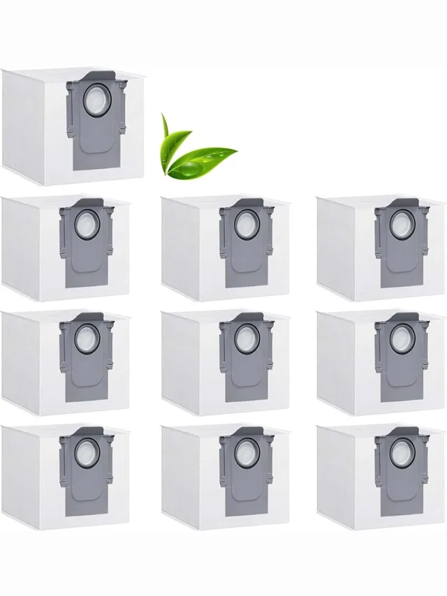 San Marque 10 stuks stofzakken geschikt voor Roborock S8+/S8 Pro Ultra/S7 MaxV Ultra/S7 Pro Ultra/Q7+/Q7 Max+/Q5/Q5+, stofzuiger, afzuigstation, stofzak, reserveonderdelen, accessoires voor Roborock