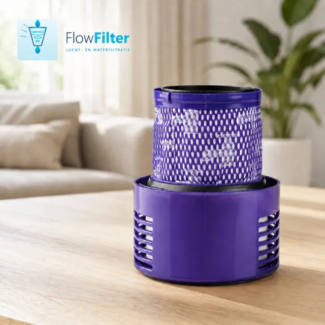 Flowfilter Dyson V10/SV12 - HEPA & Stoffilter - Vervangingsfilter - Hoge filtratie - Eenvoudig te plaatsen paars