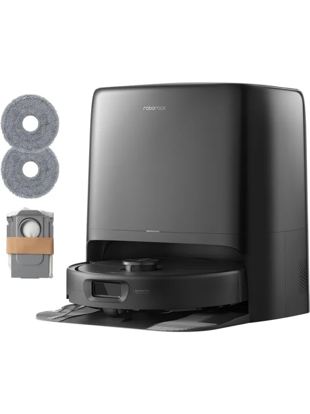 Roborock Qrevo 2 Pro Set-Robotstofzuiger-FlexiArm-technologie-25000 Pa-dubbel anti-klitsysteem-Intensieve tapijtreiniging 15 mm Dweilverhoging-Drogen met 45°C hete lucht en zelfreiniging op 75°C-Roborock SmartPlan 3.0-Reactive Tech obstakelvermijding Zwart