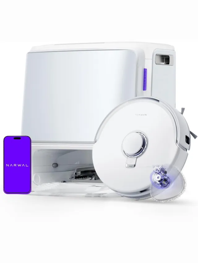 Narwal Freo Z10 Robot Vacuum Cleaner and Mop with Anti-Burdock System, 15,000Pa, 75°C Cleaning, Drying, Automatic Lift, Self Emptying, Obstacle Avoidance, for Pet Hair